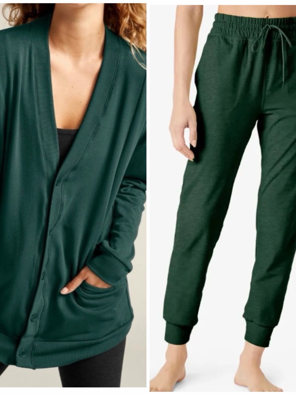 Beyond Yoga Carefree Button Cardigan & Spacedye Joggers Set